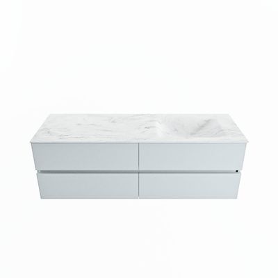 MONDIAZ VICA-DLUX 150cm badmeubel onderkast Clay 4 lades. Inbouw wastafel CLOUD rechts zonder kraangat, kleur Opalo.
