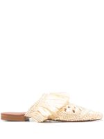 DE SIENA SHOES mules Grano en raphia tressé - Tons neutres