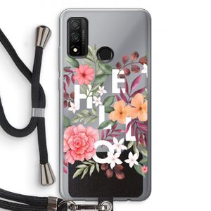 Hello in flowers: Huawei P Smart (2020) Transparant Hoesje met koord