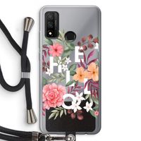 Hello in flowers: Huawei P Smart (2020) Transparant Hoesje met koord