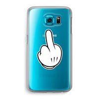 Middle finger black: Samsung Galaxy S6 Transparant Hoesje