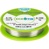 Felder ISO-Core Ultra Clear SAC305 Soldeertin Spoel Sn96,5Ag3Cu0,5 0.100 kg 0.75 mm