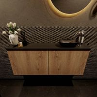 Mondiaz Fowy toiletmeubel 120cm washed oak met blad en waskom urban rechts 1 kraangat
