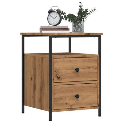Nachtkastjes 2 st 44x45x60cm bewerkt hout artisanaal eikenkleur