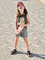 Denim short voor meisjes met motieven grijs