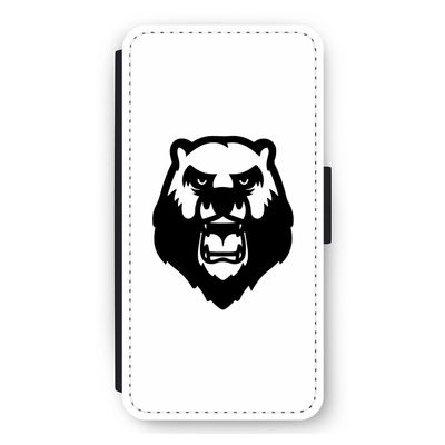 Angry Bear (white): iPhone 11 Flip Hoesje