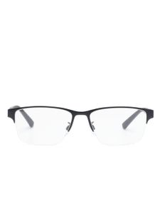 Emporio Armani lunettes de vue rectangulaires à logo gravé - Noir