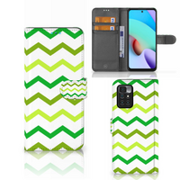 Xiaomi Redmi 10 Telefoon Hoesje Zigzag Groen - thumbnail