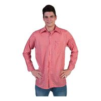 Rood met wit geruite blouse voor heren 56-58 (2XL/3XL)  -