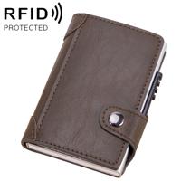 X-51 automatisch Uitvouwkaart type anti-magnetische RFID anti-diefstal PU lederen portemonnee met kaartsleuven (koffie)