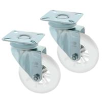 AMIG zwenkwiel/transportwiel - 2x - D75mm - polycarbonaat - 100kg - transparant