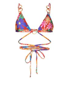 PatBO haut de bikini Aster à design cache-cœur - Rouge