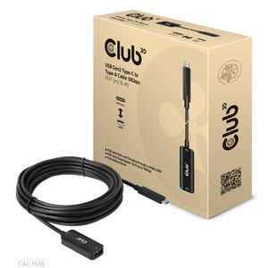 club3D USB-kabel USB 3.2 Gen2 (USB 3.1 Gen2) USB-C stekker, USB-B bus 5.00 m Zwart CAC-1536