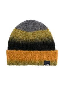 Aspesi Kids bonnet nervuré à rayures - Jaune