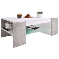 Tunas salontafel 1 plank wit, beton decor.