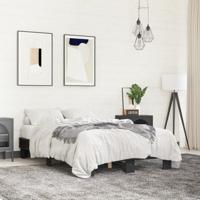 Bedframe bewerkt hout metaal zwart 140x200 cm - thumbnail