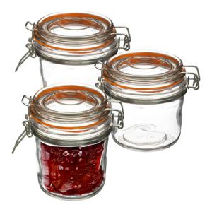 Inmaakpot/voorraadpot - 18x stuks - 330 ml - glas met beugelsluiting - weckpot