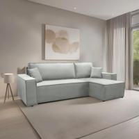 2dekans Slaapbank Karlo - Velvet Grijs - L-Hoekbank 3-zits met opbergruimte - Universeel | Niet in originele verpakking - Kans op schade)