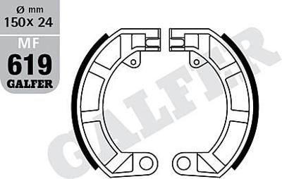 GALFER remschoen "mf619" brake shoe mf619 g2165 organic