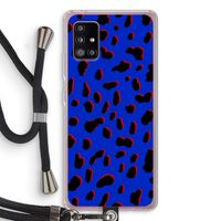 Blue Leopard: Samsung Galaxy A51 5G Transparant Hoesje met koord