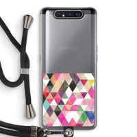 Gekleurde driehoekjes: Samsung Galaxy A80 Transparant Hoesje met koord