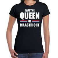 I am the Queen of Maastricht Koningsdag t-shirt zwart voor dames