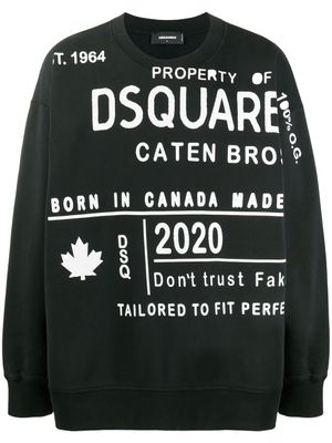 DSQUARED2 sweat à imprimé graphique - Noir