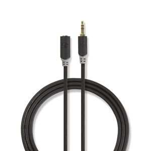 Stereo audiokabel | 3,5 mm male - 3,5 mm female | 2,0 m | Antraciet [CABW22050AT20]