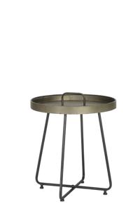 Light & Living Bijzettafel Farso, tin look - Zilver - Rond