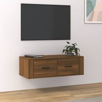 Tv-hangmeubel 80x36x25 cm bewerkt hout bruineikenkleurig - thumbnail