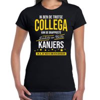 Ik ben de trotse collega van de leukste en beste kanjers cadeau t-shirt zwart voor dames