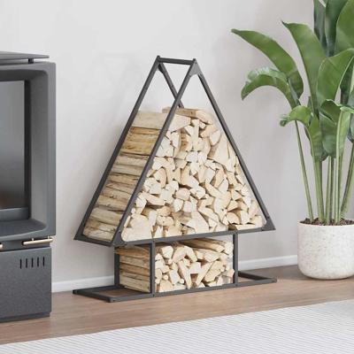Brandhoutrek 80x25x90 cm koudgewalst staal zwart