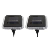 Buiten lampje/prik spots - 2x - solar verlichting - tuinpad/plant verlichting - LED - 10 cm
