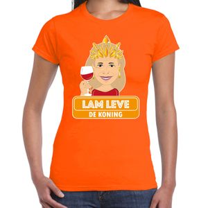 Oranje Koningsdag t-shirt - lam leve de koning - Maxima - dames