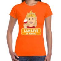 Oranje Koningsdag t-shirt - lam leve de koning - Maxima - dames - thumbnail