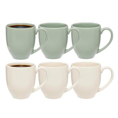 5Five Koffiemokken Venice - 6x stuks - Keramiek - in 2 kleuren - 480 ml - 9 x 11 cm