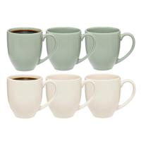 5Five Koffiemokken Venice - 6x stuks - Keramiek - in 2 kleuren - 480 ml - 9 x 11 cm