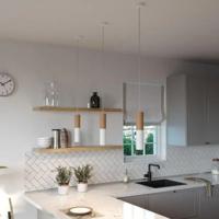 Hanglamp minimalistisch spot design E14 hout 30 cm