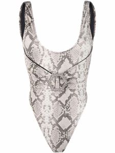 Philipp Plein Broches Monokini À Imprimé Python - Tons neutres