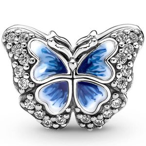 Pandora 790761C01 Bedel Blue Butterfly zilver-emaille-zirconia blauw-wit