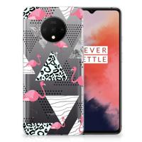 OnePlus 7T | TPU Hoesje | Flamingo Triangle
