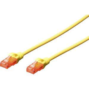 Digitus DK-1617-0025/Y RJ45 Netwerkkabel, patchkabel CAT 6 U/UTP 0.25 m Geel Vlambestendig, Halogeenvrij, Rond, Verdraaide paren, Onafgeschermd 1 stuk(s)