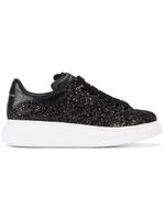 Alexander McQueen Black Glitter Platform Sneakers - Noir