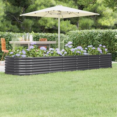 Plantenbak 296x80x36 cm gepoedercoat staal antracietkleurig