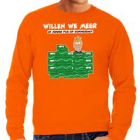 Koningsdag sweater voor heren - meer of minder - bier/pils - oranje - feestkleding - thumbnail