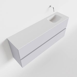Toiletmeubel Mondiaz Ada | 120 cm | Meubelkleur Cale | Lex wastafel Talc Rechts | Zonder kraangat