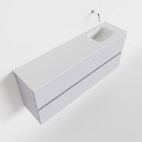 Toiletmeubel Mondiaz Ada | 120 cm | Meubelkleur Cale | Lex wastafel Talc Rechts | Zonder kraangat