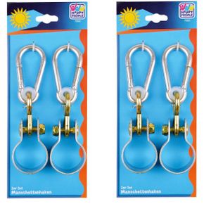 6x Schommelhaken met bevestigingsring en karabijnhaak 5 cm