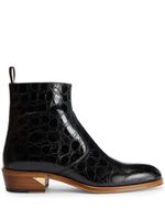 Giuseppe Zanotti bottines Fabyen en cuir à effet peau de crocodile - Noir