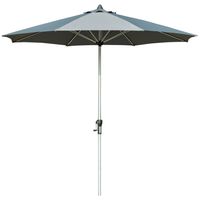 Outsunny 2.7m Parasol Patio Paraplu Marktparaplu 8 Rib Tuinparaplu met Zonwering Aluminium Polyester Donkergrijs